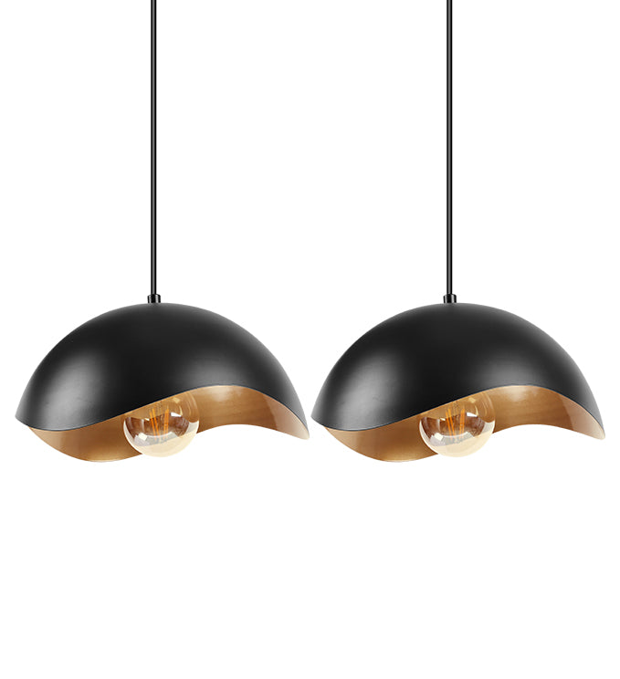 Wave Pendant Light, Black -2Pack MD6160X2