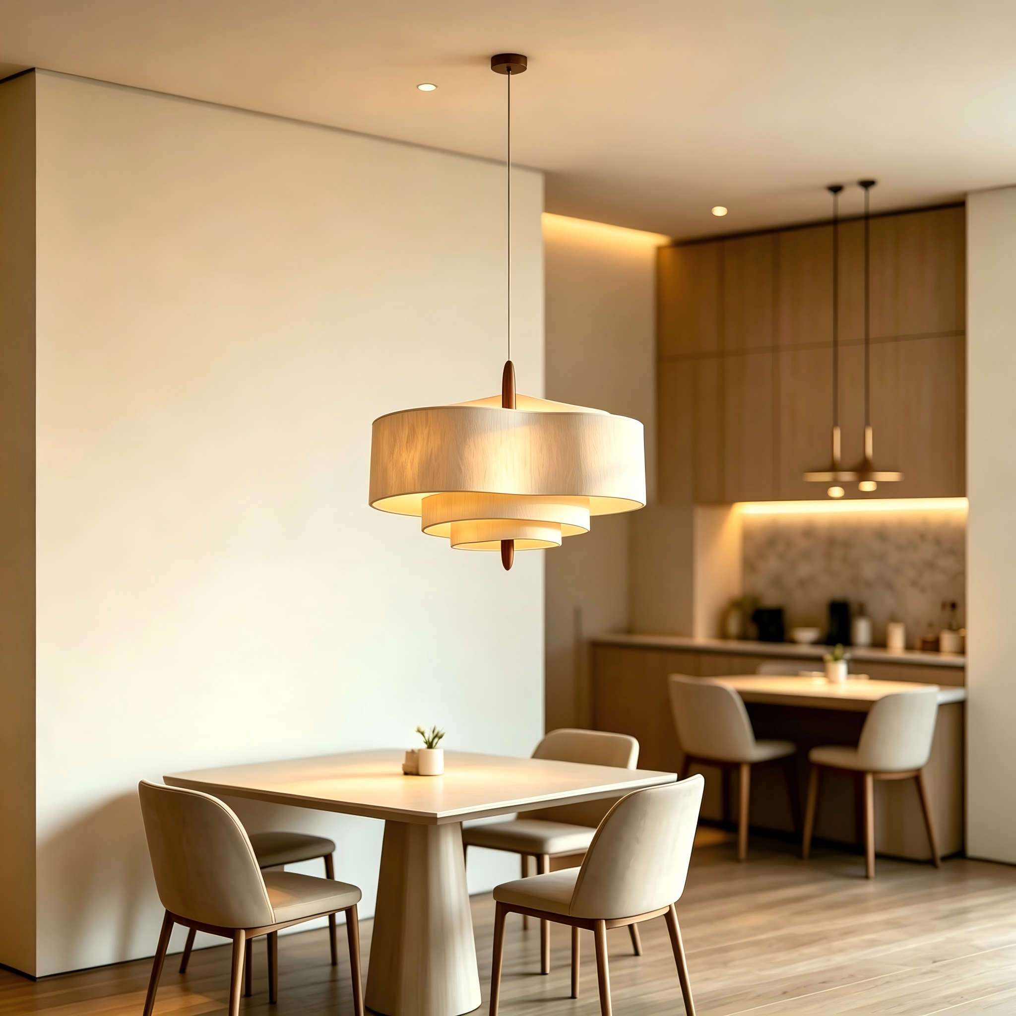 Retro French Fabric Pendant Light,wood frame