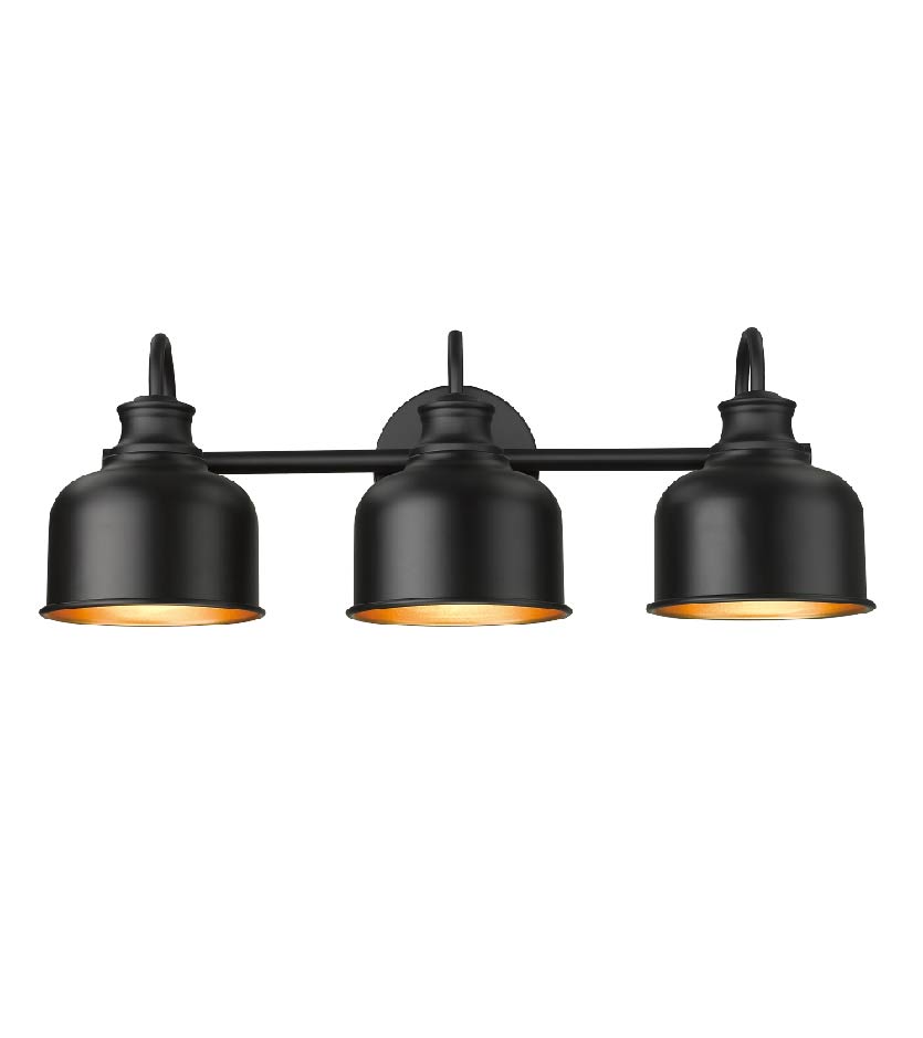 Bathroom 3-Lights wall lamp Black JF2228-W3