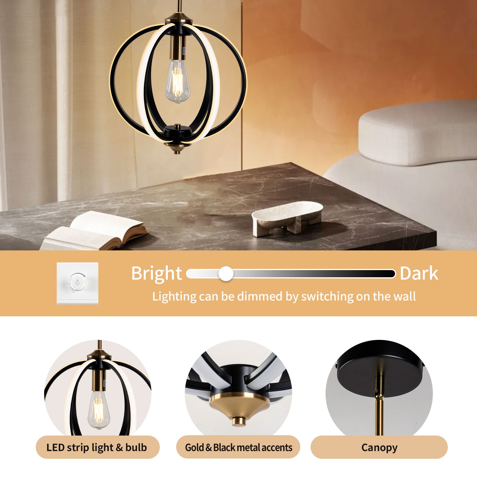 Round Pendant Light PP24101-350