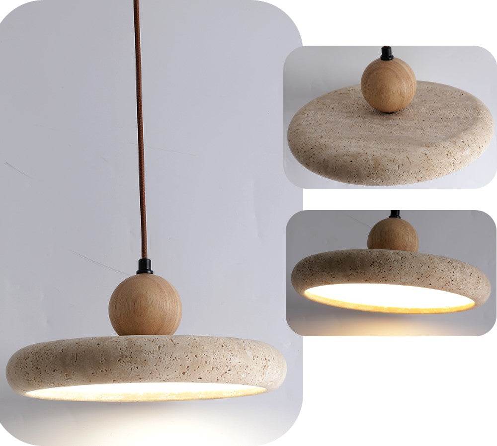 Travertine pendant light