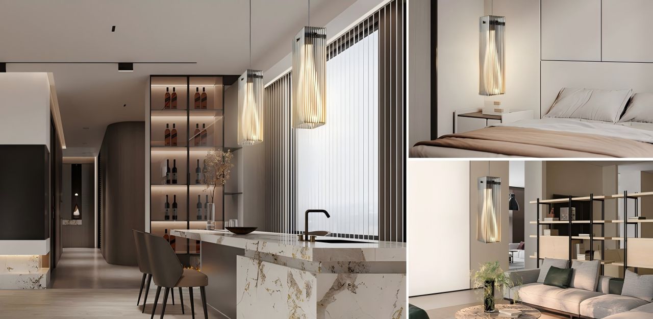 This pendant lamp emits soft light, integrating seamlessly with the environments of various spaces. It not only meets the lighting needs but also enhances the aesthetic charm and atmosphere of each space, elevating the overall living experience.