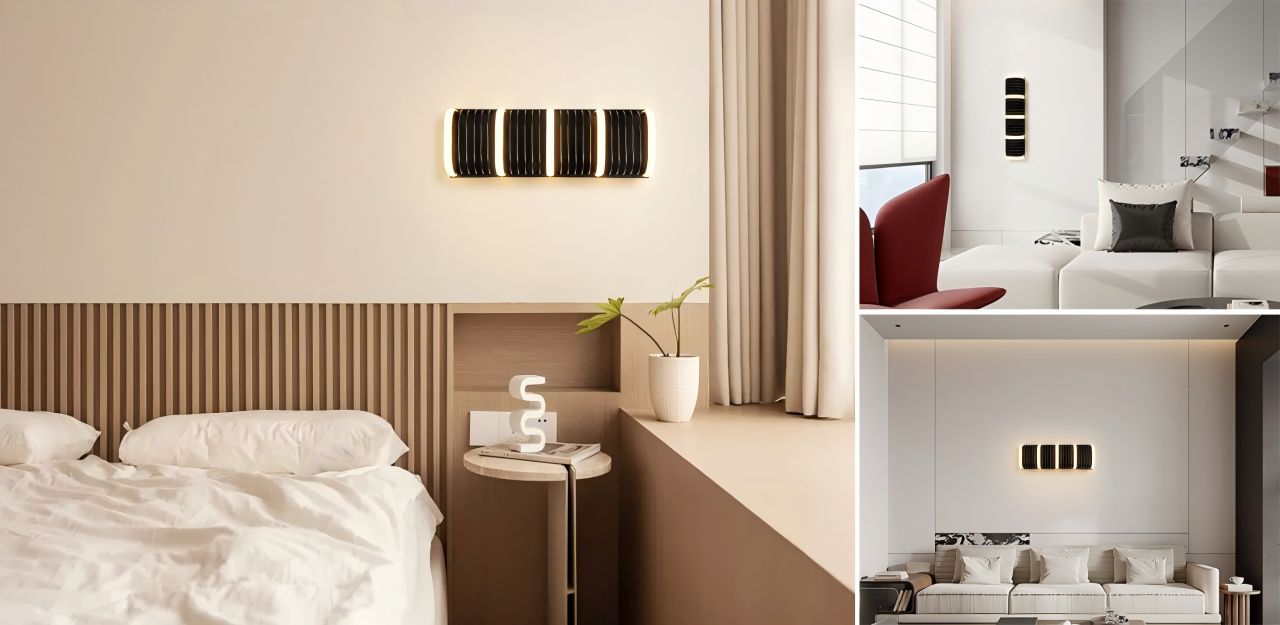 A 5-light wall lamp with a sleek, black design emits LED soft light, perfectly complementing warm tones. Thanks to our designer, the lamp’s simple, stylish design adds modernity and delicacy to any home.
