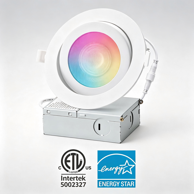 Smart LED Recessed Gimbal Downlight RGB Color Changing