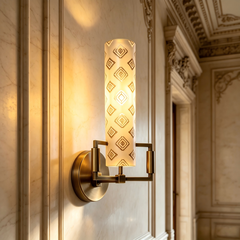 Geometric glass wall lamp American retro