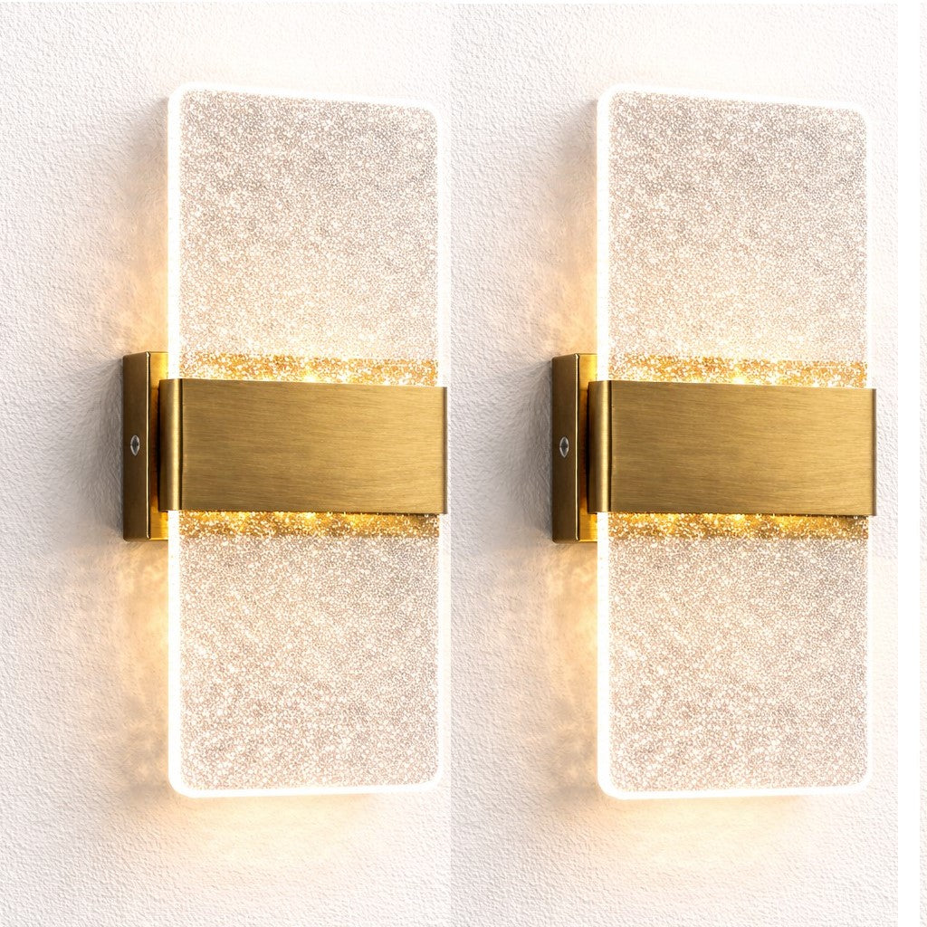 Gold &amp; Crystal Acrylic Wall Light