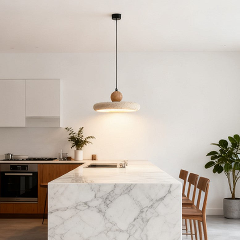 Travertine pendant light