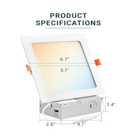 PD25601S 6" Slim Down Light Square