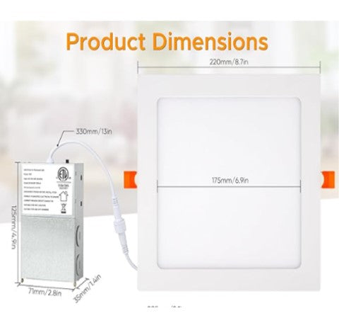 PD25801S 8" Slim Down Light Square